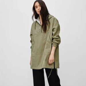 Aritzia Wilfred Hadid Anorak Parka Jacket Oversized Reversible Green Tan Medium